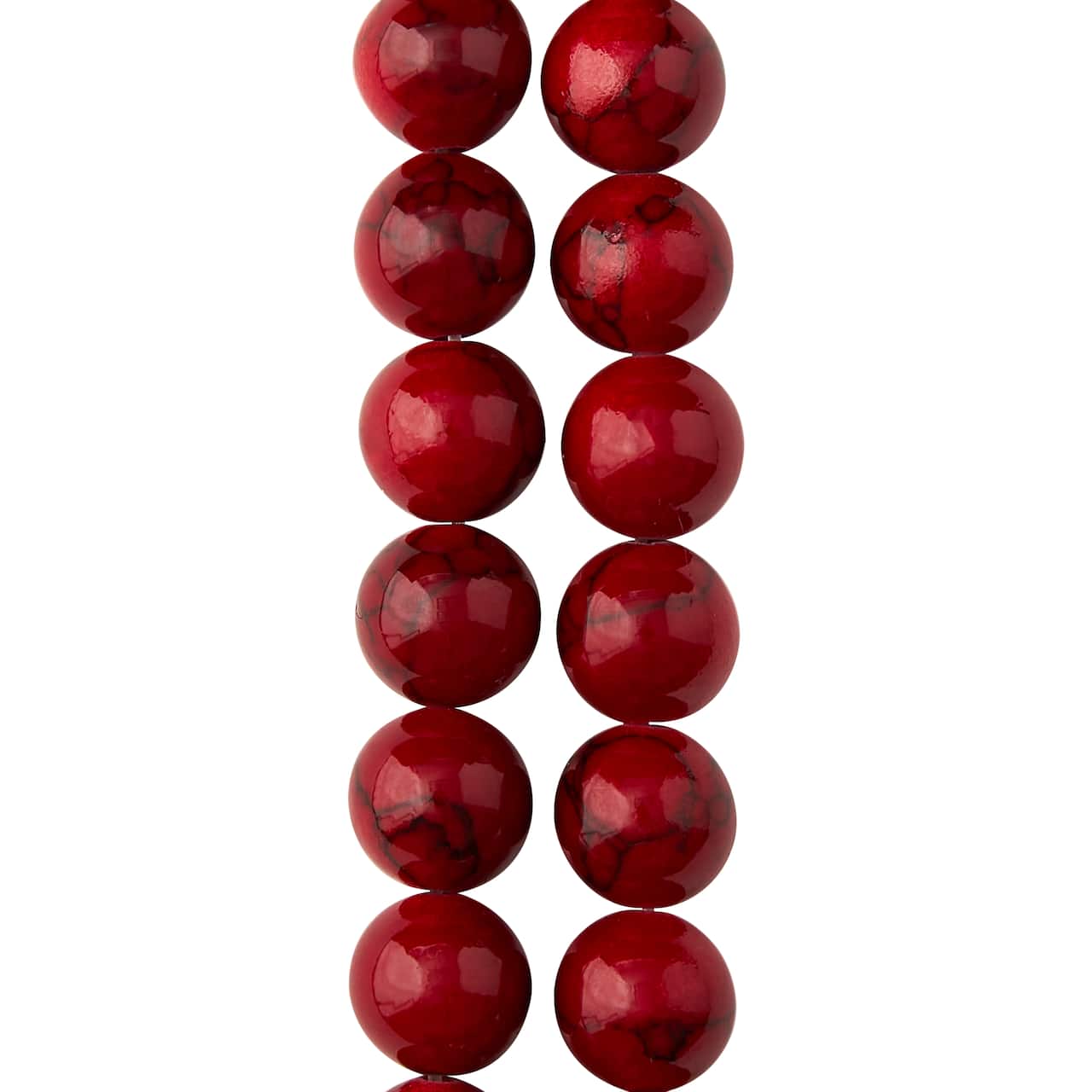 12 Pack: Red Dyed Quartzite Round Beads, 10mm by Bead Landing™